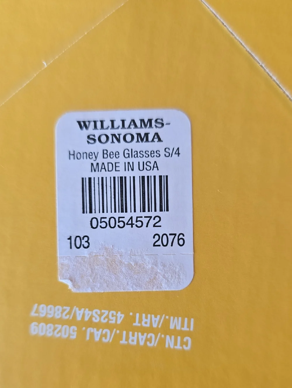 NWT Williams-Sonoma Honeybee Glasses Set Of 4, 14 Oz Glasses 🐝